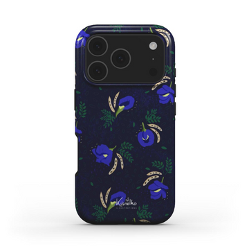 Coque fleurie Clitoria Bleu